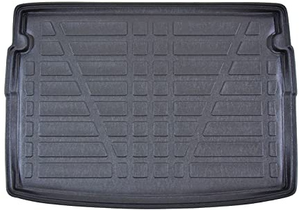 SCOUTT | Bandeja para maletero compatible con Arona a partir de 2017 (Suelo superior), con borde alto, alfombrilla protectora para maletero, estriada, enrollable