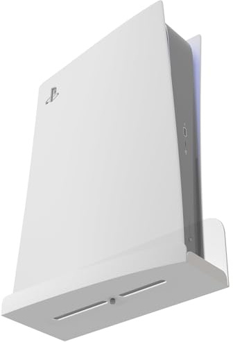 sciuU Väggmontering kompatibel med PS5 Playstation 5 Disc Edition / Digital Edition, 2 mm superhård förtjockad metall, stativ hållare krok tillbehör för PS5-konsol, vit
