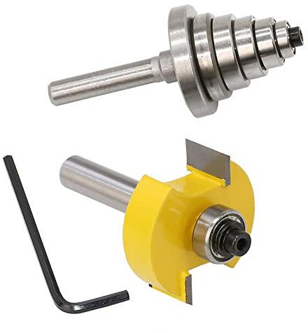 CENPEK Broca para enrutador de caña de 1/4 pulgadas con 6 rodamientos para múltiples profundidades de 1/8, 1/4, 5/16, 3/8, 7/16, 1/2