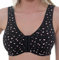 Gemm Womens Stretch Soft Cotton Lycra Non Wired Front Fastening Comfortable Bra Black Pink, 38