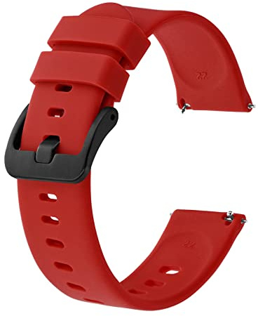 BISONSTRAP Silikon Uhrenarmband, Leichtgewicht Uhrenarmbänder mit Schnellverschluss, 14mm 16mm 17mm 18mm 19mm 20mm 22mm