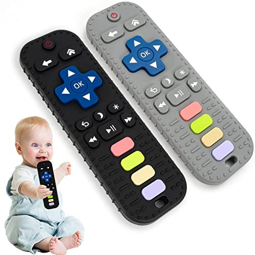 2Stück Grau + Schwarz Beißring Baby, Babyspielzeug 0-6 Monate, Beissring Baby, Babyspielzeug 0-6 Monate, Baby Spielzeug 6 Monate, Baby Spielzeug 0-6 Monate, Zahnungshilfe Baby, Spielzeug Baby 3 Monate