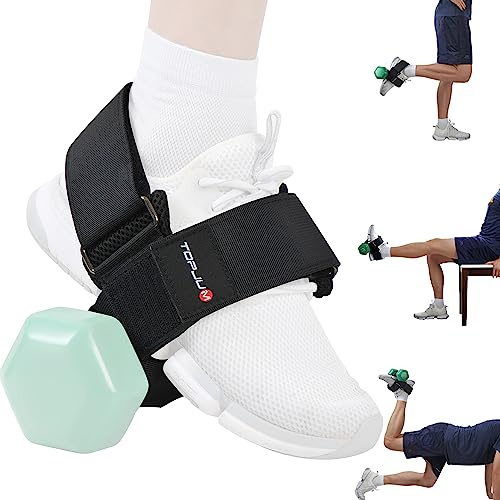 TOPJUM Tibialis - Supporto per piedi con manubri, pesi regolabili per caviglia, per sollevamento pesi, allenamento a casa per flessori dell'anca, stinco, riccioli per tendine del ginocchio, estensioni