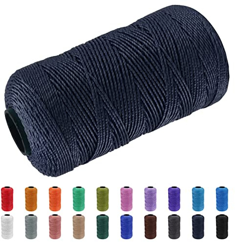 CAMAL Macrame Corda Polipropilene Filo Macrame 1.5mm Spago Colorato 200m Cordino per Borse Uncinetto Corde Colorate per Artigianato, Decorazioni per la Casa, Borsa a Tracolla (Blu Marino)