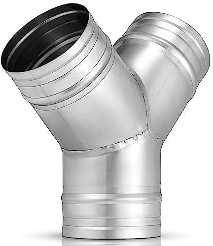 Therwen 4 Inch 3 Way Duct Splitter for Exhaust Fan Y Shaped Metal Duct Hose Connector 45 Degree Connector Dryer Vent Hose Split Ventilation Outlet Kitchen and Bathroom Applications