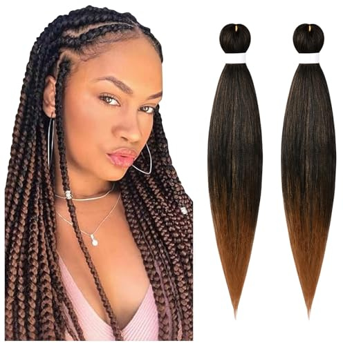 Aomig Extension per Treccie, 2 Pezzi Extension Treccine Africane Sintetica Braiding Hair, Jumbo Treccia Capelli Fibra Kanekalon Intrecciare per Ragazza Donna, Estensioni dei Capelli Ideali