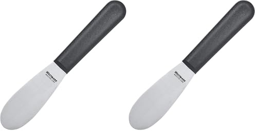 Westmark Profi-Buttermesser, Klingenmaß: 3,3 x 8,5 cm, Länge: 18,5 cm, Rostfreier Edelstahl/Kunststoff, Master Line, Schwarz/Silber, 13572270 (Packung mit 2)