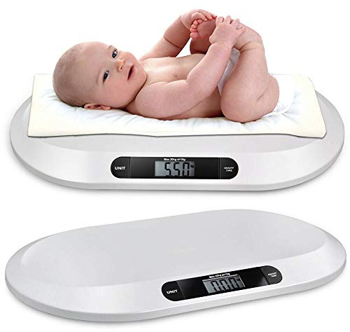 HINOPY Digitale Babywaage, Elektronische Baby-Waage mit LCD-Display und Tara-Funktion für Neugeborene und Babys von 30 g bis zu 20 kg