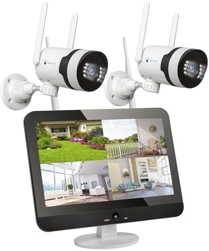 【5MP+PTZ+PC Software】 LUVISION DUAL WLAN Überwachungssystem Aussen mit Monitor 10 Kanal Überwachungskamera Set NVR, WiFi IP Kamera Set, Nachtsicht in Farbe, 2-Wege Audio, Mikrofon, App, Alarm, Sirene
