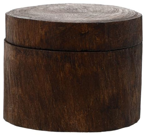 MAGICLULU Caja De Regalo Joyero De Madera Maciza Compacta Para Collar Pulsera Anillo Organizador Con Decoración Estilo Sudeste Asiático 2.95X2.55X1.96In