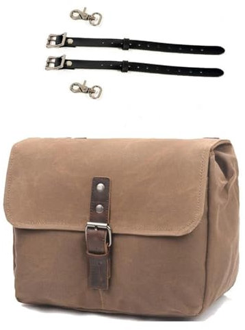 ECKBRJA Motorrad Hecktasche Universelle wasserdichte Vintage Helmtasche Für Motorräder Satteltasche Seitentasche(Braun)