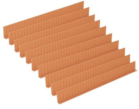 LOVIVER 10 Stück verstellbare Schubladenteiler, Organizer-Teiler, DIY, Ersatz, Haushalts-Trennwände, zuschneidbar für Lagerregale, Holzrote Farbe