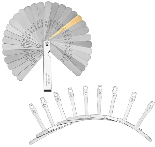 ifundom Righello per Misurazione Chitarra in Acciaio Inossidabile, Calibro Feeler per Regolazione Corde e Raggio Sottocorda, Strumento Portatile per Riparazioni