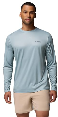 Columbia Mens Terminal Tackle PFG Fish Flag Long Sleeve, Crushed Blue/Nocturnal, Large