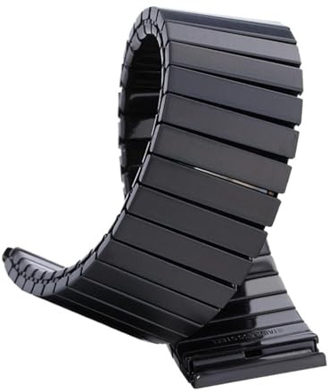 THBGTCNQ Correa de reloj de acero inoxidable, banda elástica de 18, 20 y 22mm for reloj inteligente, pulsera de Metal elástica expandible for hombres y mujeres(Black,18MM_S)