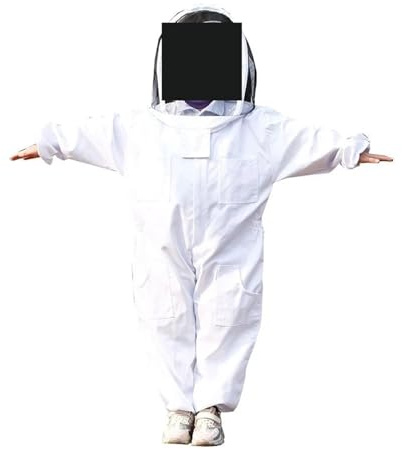 BAFEIYA Traje Antiabejas Para Niños, Equipo De Apicultura Transpirable Y Cómodo, Ropa De Protección Para Apicultores Jóvenes (Blanco, Medium)