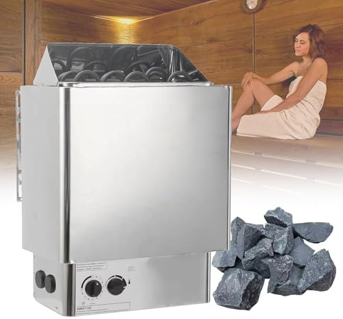 VNATWGOO Stufa Elettrica per Sauna, con Pulsante di Regolazione della Temperatura E del Tempo, Riscaldatore per Sauna con Controllo Esterno/Interno,4500W220V