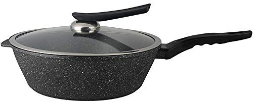 Sartén para el hogar Sartén Profunda Wok sin Revestimiento Cocina de inducción Estufa de Fuego Abierto para saltear Verduras Filetes