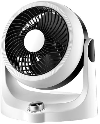 Ventilateur de table réglable et orientable > (moteur AC 40 W, 3 vitesses), noir et blanc