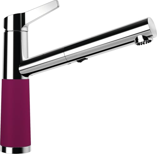 Schock 554120BRY Küchenarmatur SC-510 Berry – farbige Hochdruck Armatur CRISTADUR mit ausziehbarem Auslauf