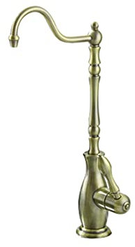 WDSOPK Küchenarmatur Trinkwasserhahn Mit Druckhebel Retro Küchenspülenarmaturen Für Umkehrosmoseanlage,Schwarz(Bronze Copper)