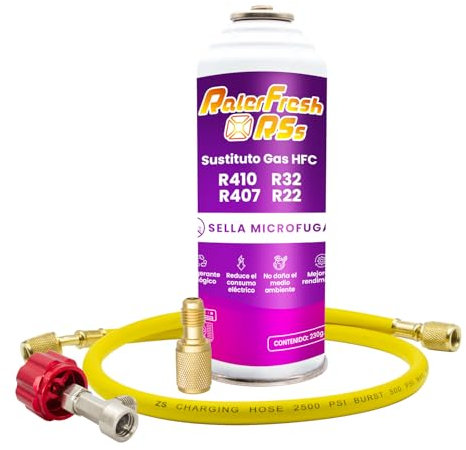 Ralerfresh RS R410, R32, R407, R22, R22, ricarica di gas organico per aria condizionata Split Ecologico efficiente ricarica rapida (bottiglia RSs + tubo flessibile)