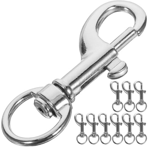 Ganchos Giratorios a Presión 10 Piezas de Acero Inoxidable