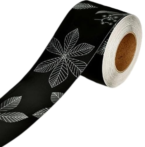 GORGECRAFT 10m*52mm Wood Grain Tape Realistic Wood Grain Six Leaf Flower Repair Tape Self Adhesive Waterproof Veneer Edge Banding for Tables Chairs Baseboards Windows Floors and Furniture Renovation