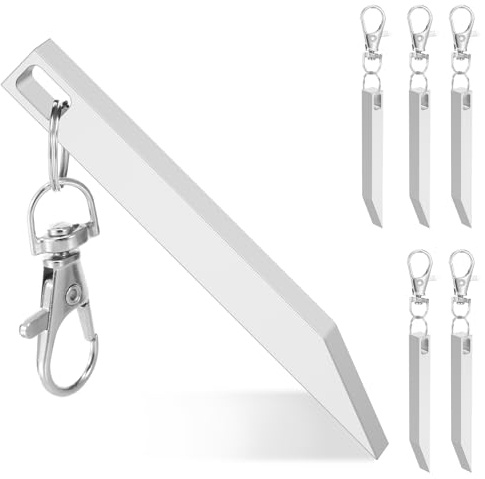 6 Stück Mini Brecheisen 7,2x0,7cm Brechstange Edelstahl mit Schlüsselanhänger Tragbar Multifunktional Schlüsselanhänger Pry Tool für Camping Wandern Reisen