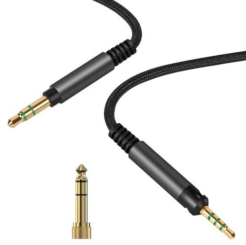 Linkidea Audiokabel für Sennheiser HD 620S/599/ 598SR/579/569/ 560S/ 559/558/550/505/400 PRO Kopfhörer, 2,5 mm auf 3,5 mm Ersatz-AUX-Kabel (9,8 Fuß / 3 m)