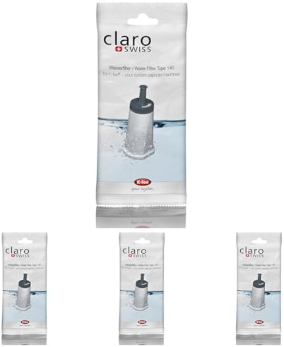K-fee Claro Swiss Wasserfilter Typ 140 für Kapselmaschinen von K-fee – your System, verringert Kalkablagerungen und schützt Ihre Kaffeemaschine (Packung mit 4)