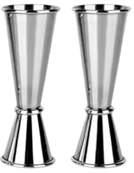 Doseur Cocktail Gobelets à mesurer en acier inoxydable 304, 30/40/50/60ml, for Cocktail, boisson, spiritueux, Jigger, bécher mixte, tasse for liquide(2PCS 30 60ml)