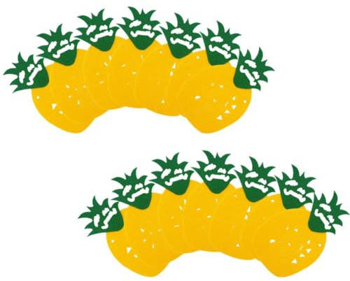 VALICLUD 2 Satz Tropische Ananas Dekorationen aus Filz für Sommerparty mit Hawaii Party Girlanden und Gelben Ananas Blattfahnen für Festliche Atmosphäre