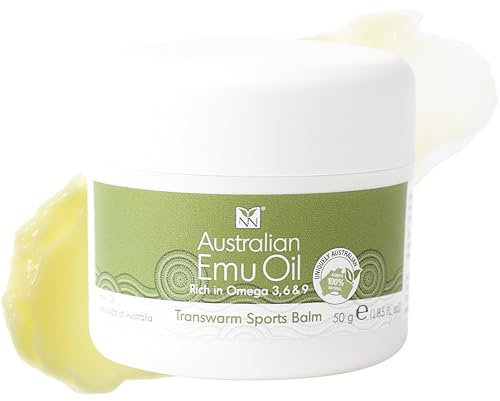 Emu Balm - Transwarm Sports Balm with Emu Oil, Omega 3, 6, & 9, Tea Tree Oil, Vitamins, & Essential Oils - 50 g Deep Heat Rub for Joint Ache, Back Ache, Cramps, & More by Y-Not Natural