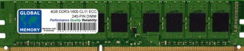 GLOBAL MEMORY 4GB DDR3 1600MHz PC3-12800 240-PIN ECC DIMM (UDIMM) Memoria RAM para SERVIDORES/Estaciones DE Trabajo/Placas Base