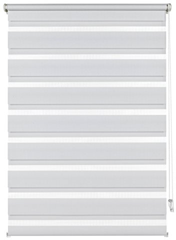 Deco Company Duo Klemmrollo, Doppelrollo, Rollo für Fenster ohne Bohren, Alle Montage-Teile inklusive, Polyester, 60 x 150 cm, Weiß