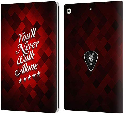 Head Case Designs Offizielle Liverpool Football Club Grau Pixel YNWA Kursiv Liver Bird YNWA Leder-Wallet-Hülle Kompatibel mit Apple iPad 10.2 2019/2020/2021