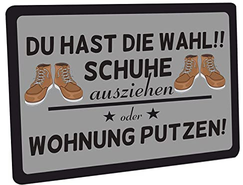 Crealuxe Fußmatte - Du hast die Wahl - Schuhe ausziehen oder Wohnung putzen - Türmatte mit Motiv – rutschfest – 60x40 cm – Türvorleger für Innen & Außen – Geschenkidee Einzug, Hausflur oder Büro