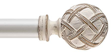 Ycolnaefllr Weiße Gardinenstange 25mm, ausziehbar 213-304cm | Weiße 25mm Gardinenstange, ausziehbar 213-304cm. Stabile Metallkonstruktion. Perfekt für Wohnzimmer, Schlafzimmer.
