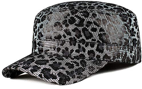 DongBao Military Cap, Herren Leder Army Kappe Cadet Hat, Military Army Cap, Herren Vintage Militär Mütze Verstellbar Army mütze Leder Baseballmütze