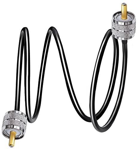 TUOLNK PL259 RF Cavo Coassiale Radio CB RG58 SO239-3.3feet (1M) UHF Maschio-Maschio Prolunga a Bassa Perdita per Radio Bidirezionale Senza Fili - Nero