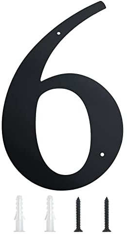 28 cm XXL Hausnummern, Moderne Extra Große Hausnummer, moderne Adressnummern in elegantem Schwarz, massives Metall für Hausschild, Türschild, Haus, Tor, Gebäude, Geschäft, Briefkasten (6)