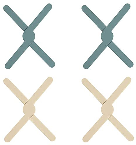 Yzwuyou 4 Stück Topfuntersetzer Silikon Faltbarer Untersetzer Topf Hitzebeständig Silicone Folding Pan Mat Krempel Untersetzer-Set, für Töpfe, Heiße, Pfannen, Schalen