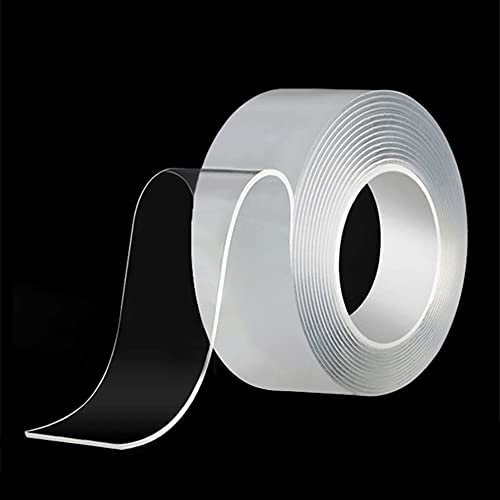 TopHomer 10M Doppelseitiges Nano Klebeband, Transparent Extra Stark Nano Tape Klebestreifen, Kleber spurlos, ablösbar waschbar und rutschfest