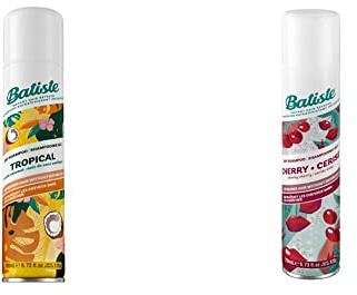 Batiste Tropical Coconut Exotic Dry Shampoo Champú (Ad1161), Incoloro, Aromatic, 200 Mililitros & Cherry Dry Shampoo Champú, Fresh, 200 Mililitros