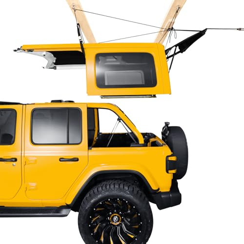 Hard Top Removal Lift für Jeep Wrangler, kompatibel mit allen Jeep Wrangler JK JL Modellen, einfache Ein-Personen-Bedienung Dach Hardtop Hebezeug mit Anti-Drop-System, unterstützt 8-16ft Decke, 6