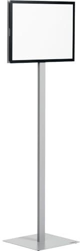 Durable Info Stand Bodenständer Basic, Tabloidgröße, mit DURAFRAME Magnetrahmen, zweifache Ausrichtung, hochwertiges Design (501157)