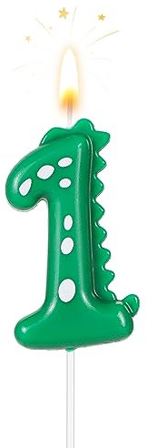 Zahlen Geburtstagskerzen, 7cm Dinosaurier Kerzen Geburtstagskuchenkerzen Dinosaurier Kerzen Geburtstag für Kuchen-Dinosaurier-Kerzen-Themenparty-Dekoration(Nummer 1)