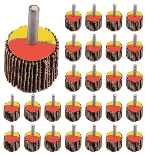 YOUNTHYE 50 Stück Fächerschleifer 30X25x6mm Aluminiumoxid 80er Körnung für Akkuschrauber, Bohrmaschine & Rotierendes Werkzeug