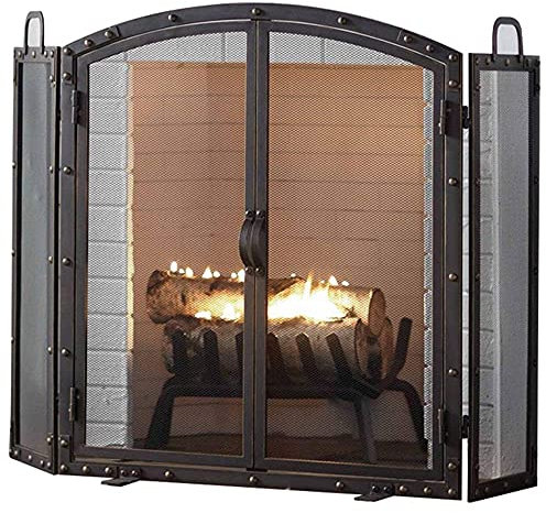 Ausziehbarer Sicherheits-Brandschutz für Innenkamin, 3-Panel-Netz, massiver Stahl, Funkenschutzabdeckung, babysicherer Kaminzaun, Kaminzubehör (Farbe: Schwarz) aus China